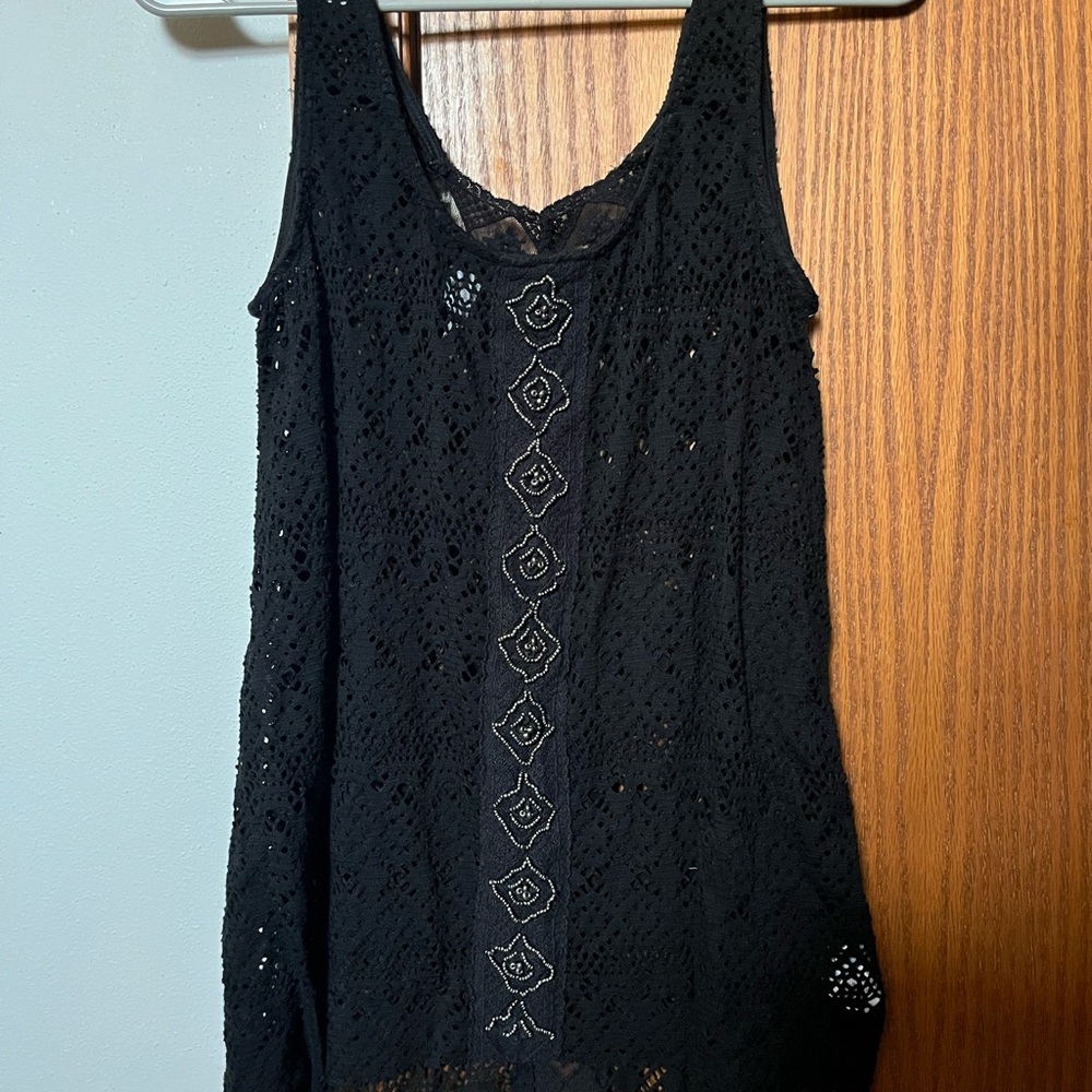 Studio Y Black Lace Tank Top